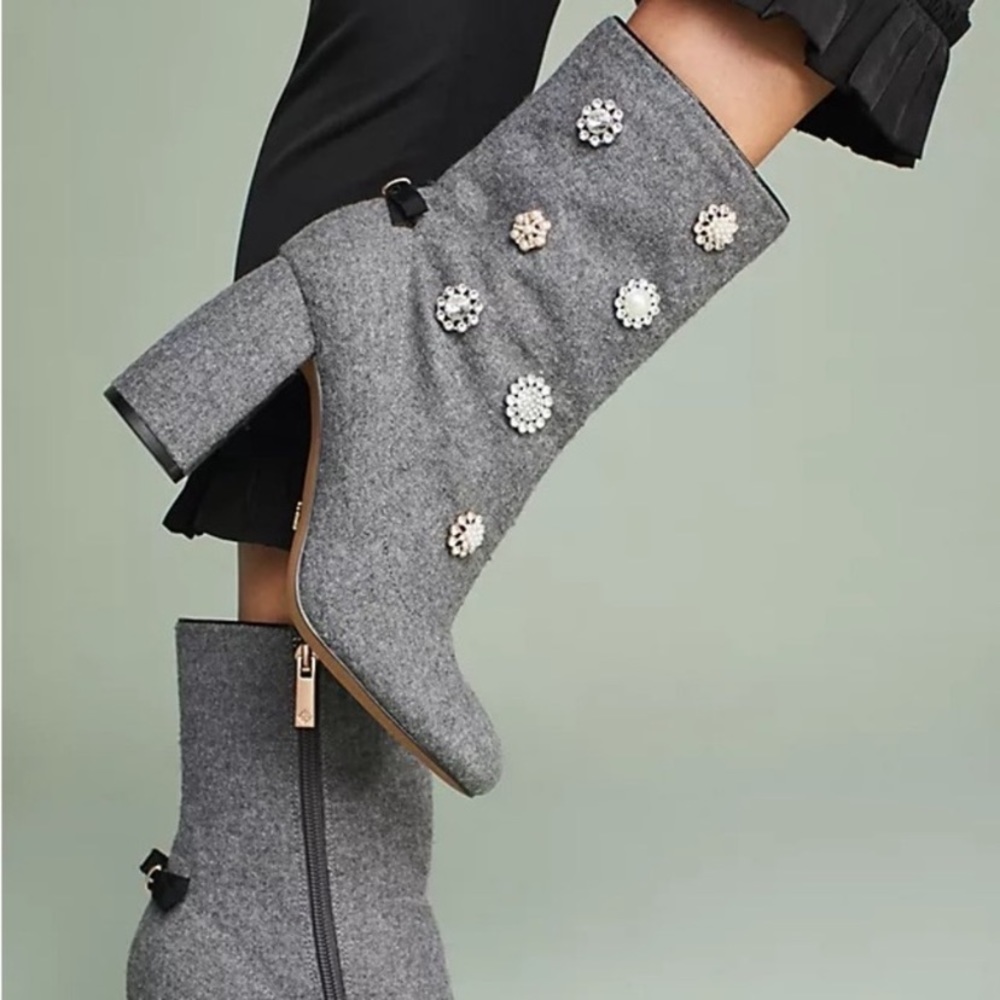 LINETTE BEDAZZLED HALF CALF GREY BOOTIE